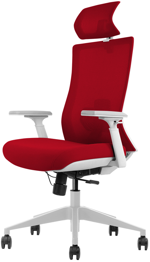 Bureaustoel Euroseats Verona in de kleurencombinatie: zitting rood en rug ook in het rood uitgevoerd
