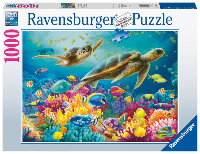 Puzzel Ravensburger Blauwe onderwaterwereld 1000 stukjes