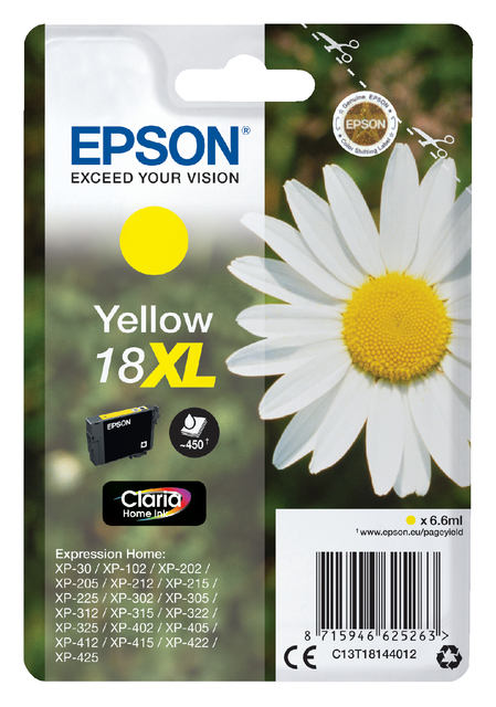 Inktcartridge Epson 18XL T1814 geel