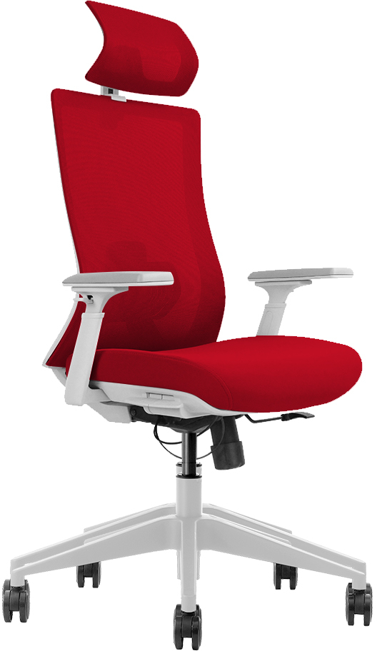 Bureaustoel Euroseats Verona in de kleurencombinatie: zitting rood en rug ook in het rood uitgevoerd